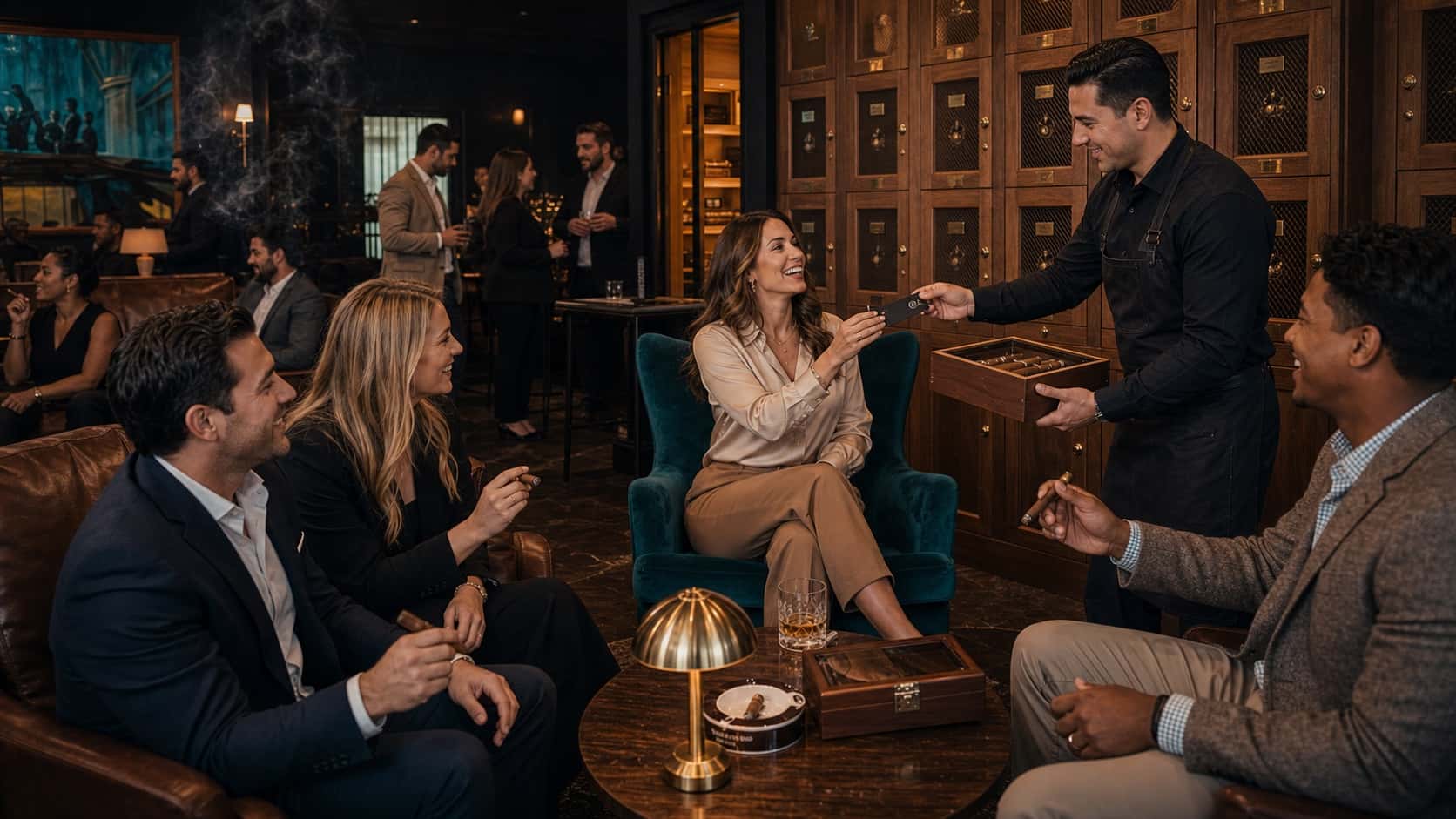 Locker member receiving service at Humidor On Austin in Waco